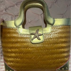 Lily Pulitzer Starfish Straw Tote